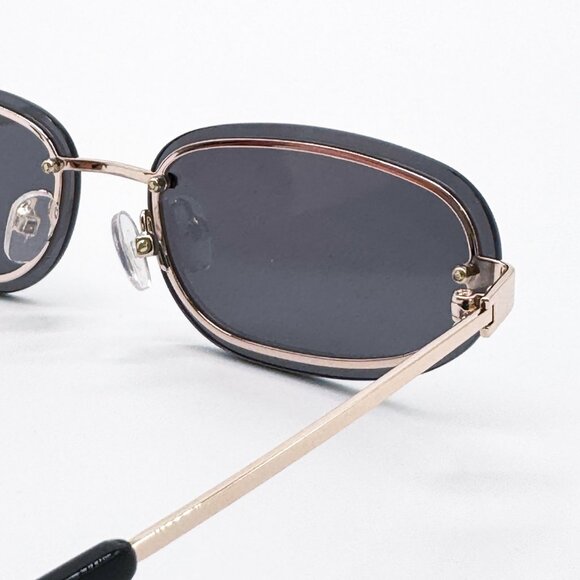 NEW OFF-WHITE OERI13M MIAMI 7607 SUNGLASSES UNISEX OVAL BLACK GOLD - Picture 6 of 9